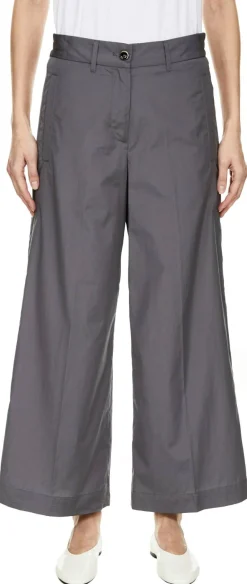 Cropped Stoffhose 'Astrid' Graublau