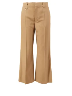 Cropped Stoffhose Braun