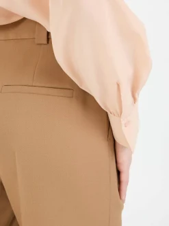 Cropped Stoffhose Braun