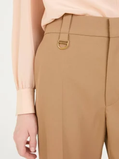 Cropped Stoffhose Braun