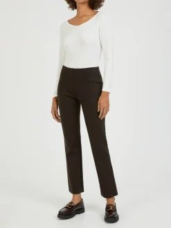 Cropped Stoffhose 'Cindessa' Dunkelbraun