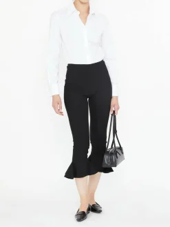 Cropped-Stoffhose in Schwarz