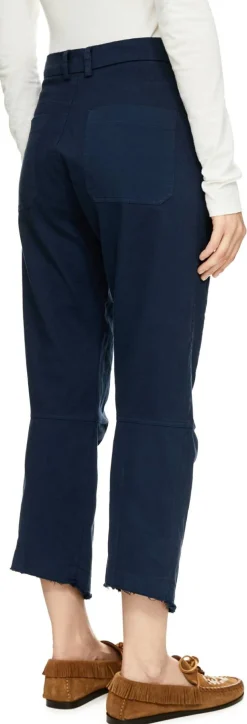 Cropped Stoffhose Marineblau