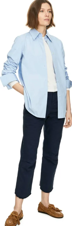 Cropped Stoffhose Marineblau