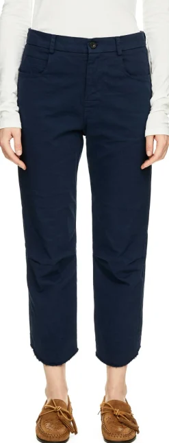 Cropped Stoffhose Marineblau