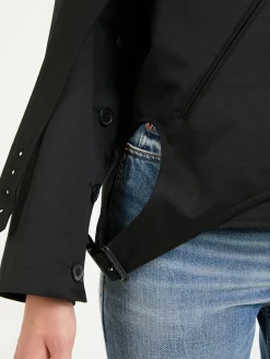 Cropped Trenchcoat in Schwarz
