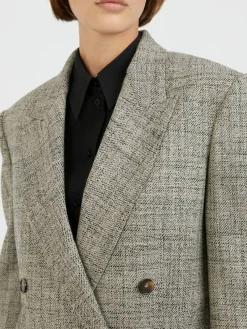 Cropped Wollblazer Grau