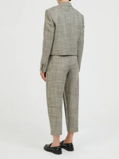 Cropped Wollblazer Grau