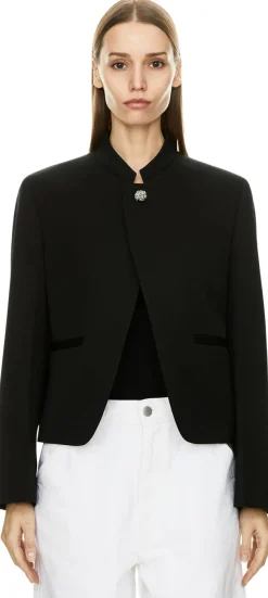Cropped Wollblazer Schwarz