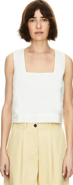 Crop-Top 'Akira' aus Leinen Weiß