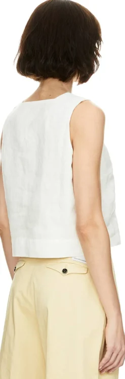 Crop-Top 'Akira' aus Leinen Weiß