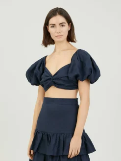 Crop-Top 'Anez' Marineblau