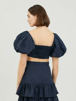 Crop-Top 'Anez' Marineblau