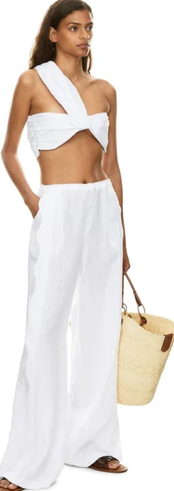 Crop-Top One-Shoulder 'Camil' Weiß