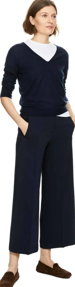Crop Wollhose 'Astrid' Marineblau