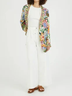 Culotte-Jeans mit Gürtel