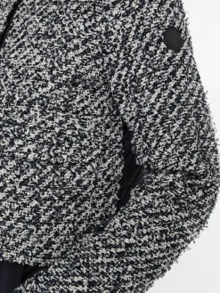 Daunenjacke aus Tweed 'Dauphin' Blau/Weiß