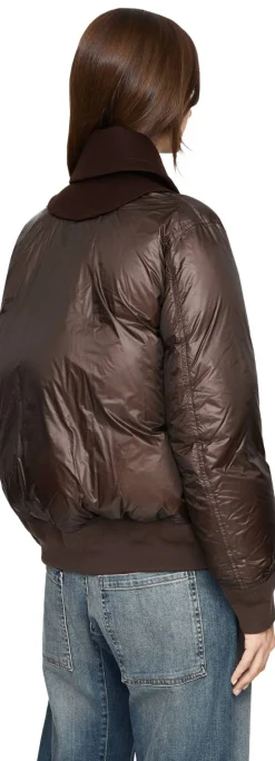 Daunenjacke mit Wolle Dunkelbraun