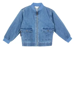 Denim Bomberjacke Mittelblau
