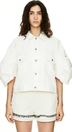 Denim-Jacke aus Twill in Weiß