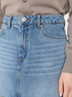 Denim-Minirock Hellblau