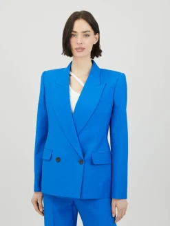Doppelreihiger Blazer Mittelblau
