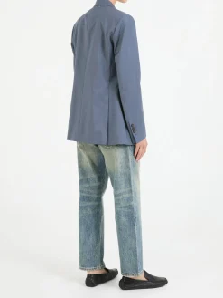 Doppelreihiger Wollblazer 'Diva' Eisblau