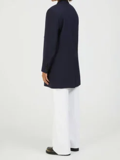 Doppelreihiger Wollblazer Marineblau