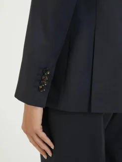 Doppelreihiger Wollblazer Marineblau
