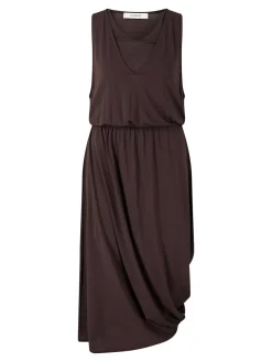 Drapiertes doppellagiges Midikleid Violett
