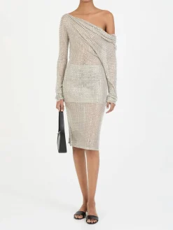Drapiertes Longsleeve Silber