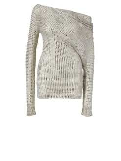 Drapiertes Longsleeve Silber