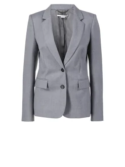 Einreihiger Blazer mit Schulterpolster Hellgrau