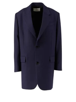 Einreihiger Wollblazer Marineblau