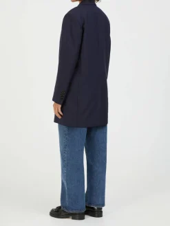 Einreihiger Wollblazer Marineblau