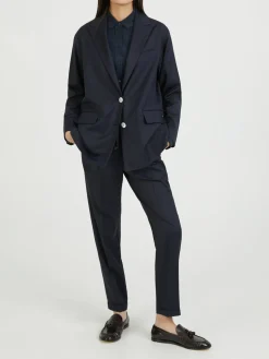 Einreihiger Wollblazer Marineblau