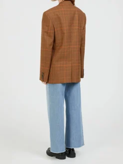 Einreihiger Wollblazer Orange