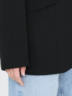 Einreihiger Wollblazer Schwarz