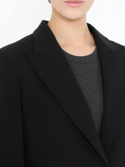 Einreihiger Wollblazer Schwarz