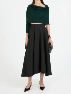 Einärmlige Cashmere-Stola Dunkelgrün