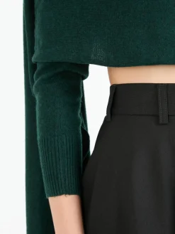 Einärmlige Cashmere-Stola Dunkelgrün
