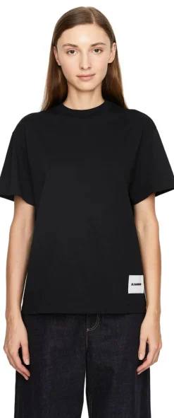 3er-Set Kurzarm T-Shirt Schwarz