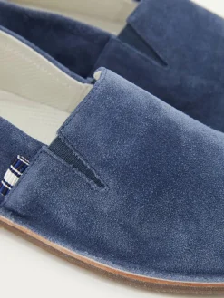 Espadrilles aus Veloursleder Blau