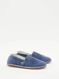 Espadrilles aus Veloursleder Blau