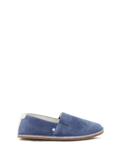 Espadrilles aus Veloursleder Blau