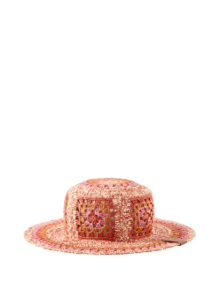 Fischerhut Paula’s Ibiza mit Lochmuster Orange/Pink