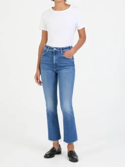 Flared Cropped Jeans 'The Hustler Ankle Fray' Mittelblau