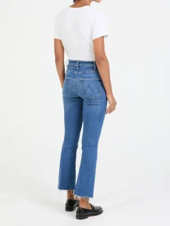 Flared Cropped Jeans 'The Hustler Ankle Fray' Mittelblau