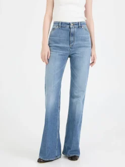 Flared-Leg Jeans Hellblau