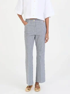 Flared-Leg Jeans Marineblau